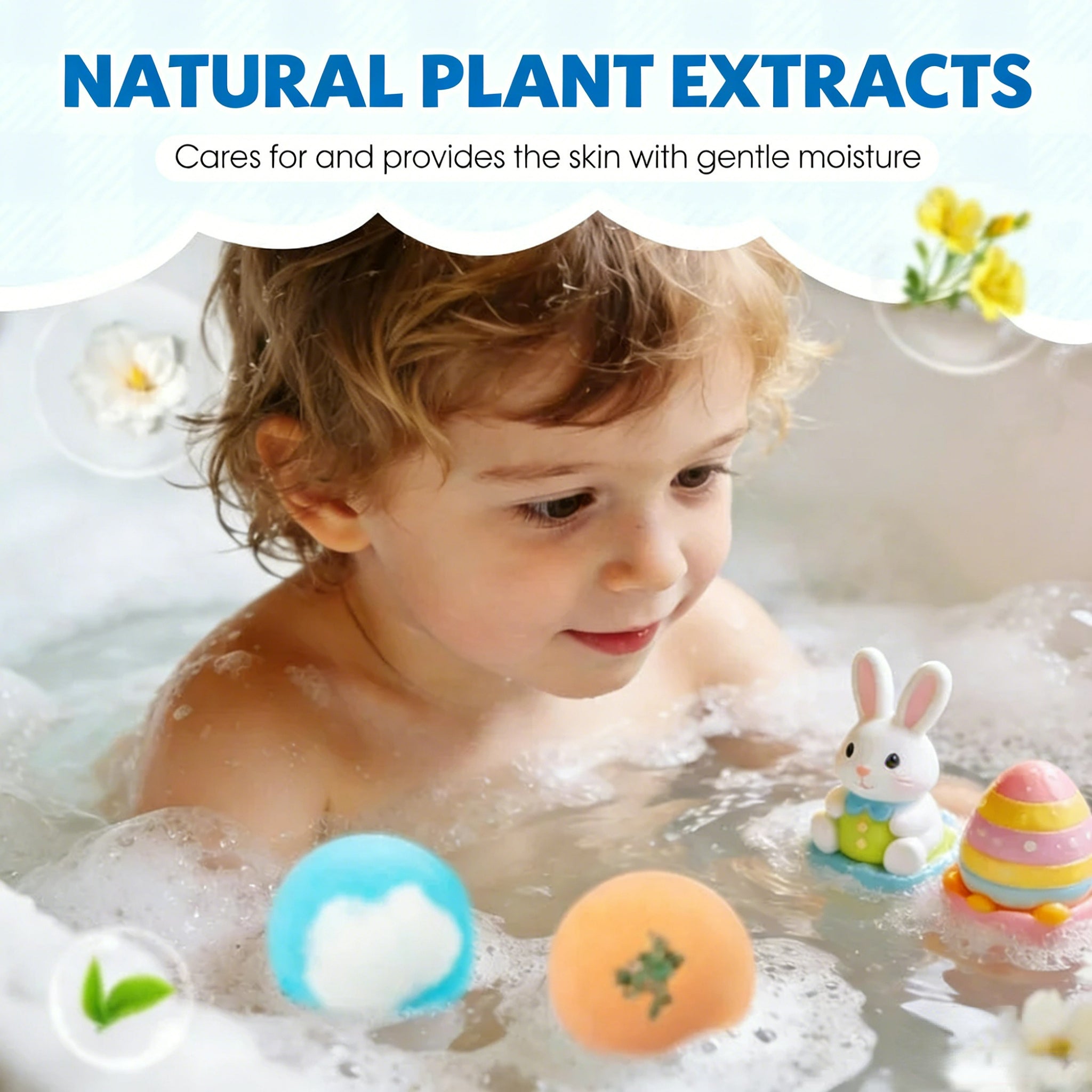 🔥🛁 Natural Bath Bombs for Kids with Mega Bubbles & Surprise Inside 🥚✨12 pcs[1 Box]