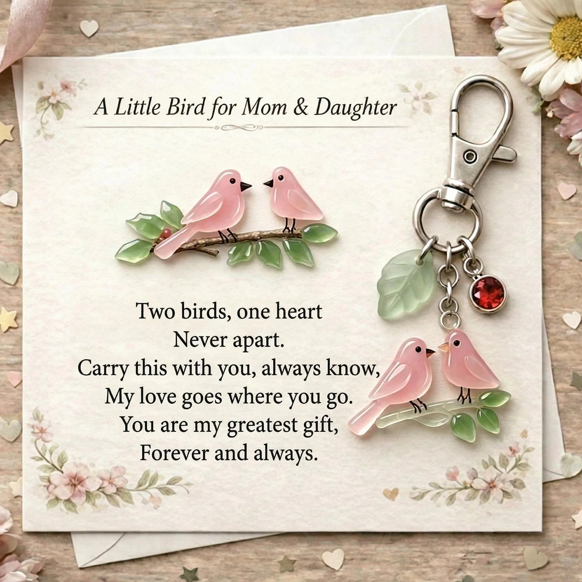 A Little Bird for Mom & Daughter Keychain