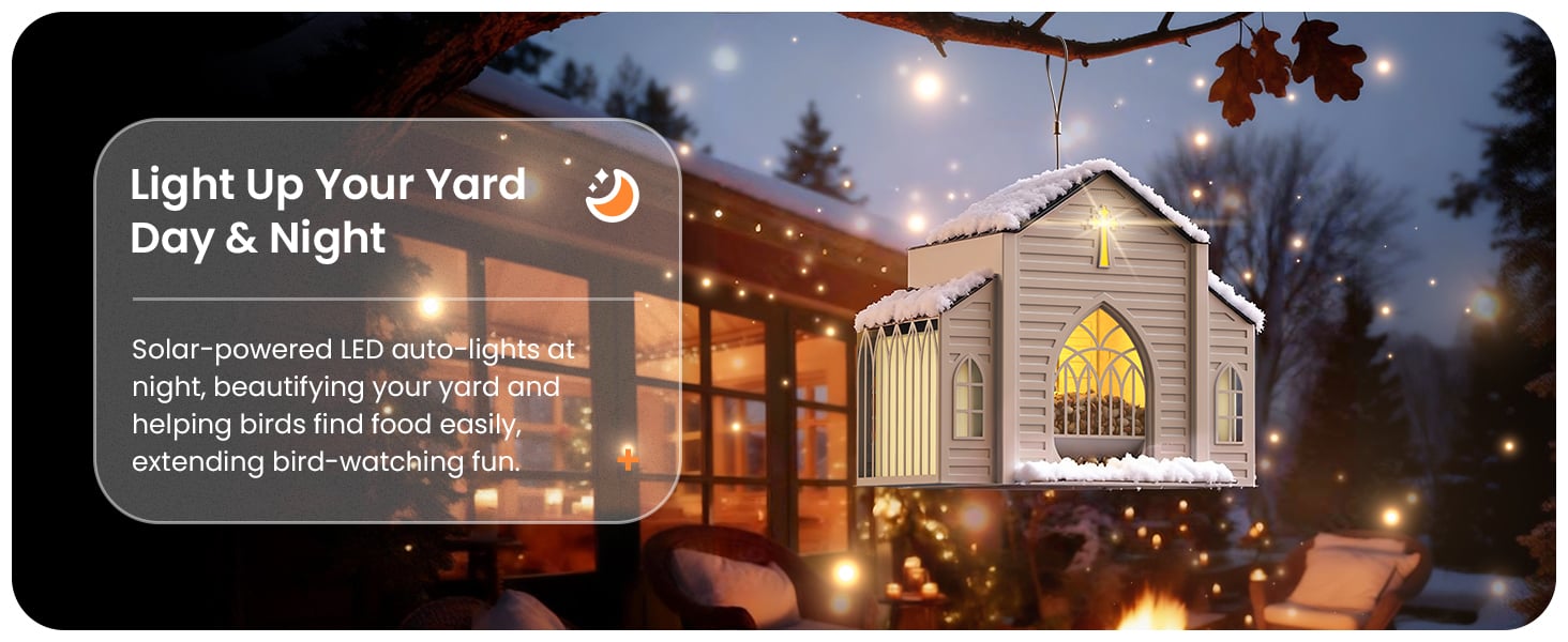 🔥✝️Church-Shaped Metal Solar Bird Feeder(✨Same as in the video)
