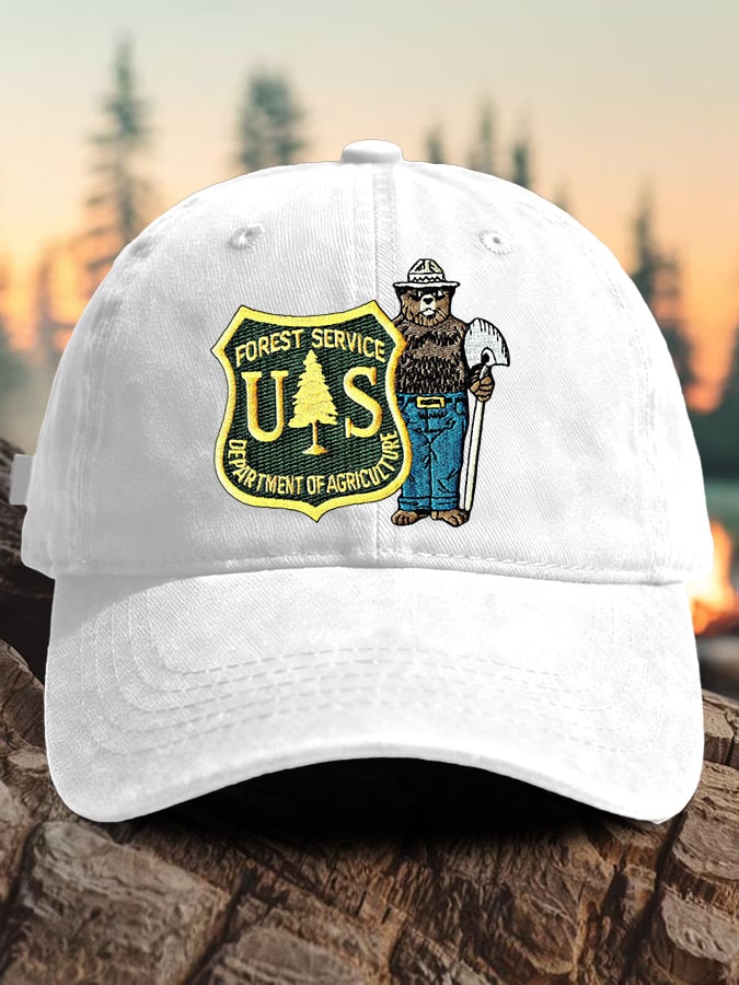Retro Save The Forest Service Print Baseball Cap