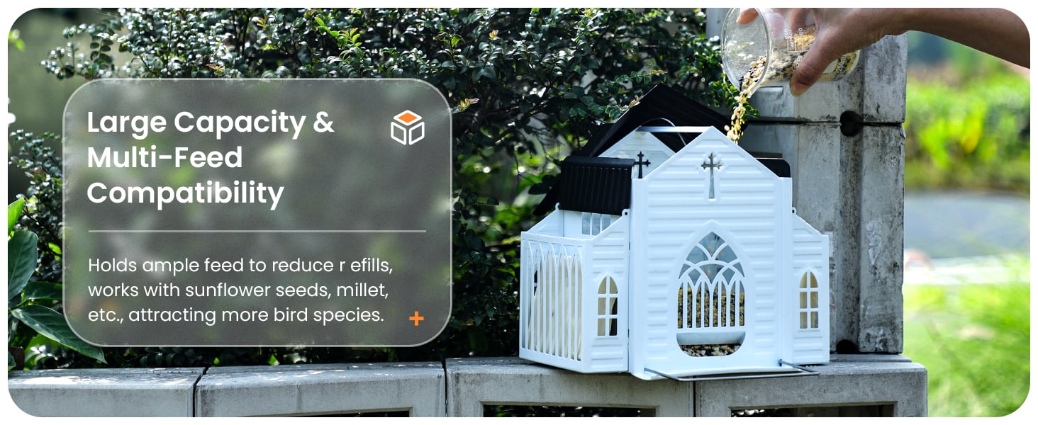 🔥✝️Church-Shaped Metal Solar Bird Feeder(✨Same as in the video)