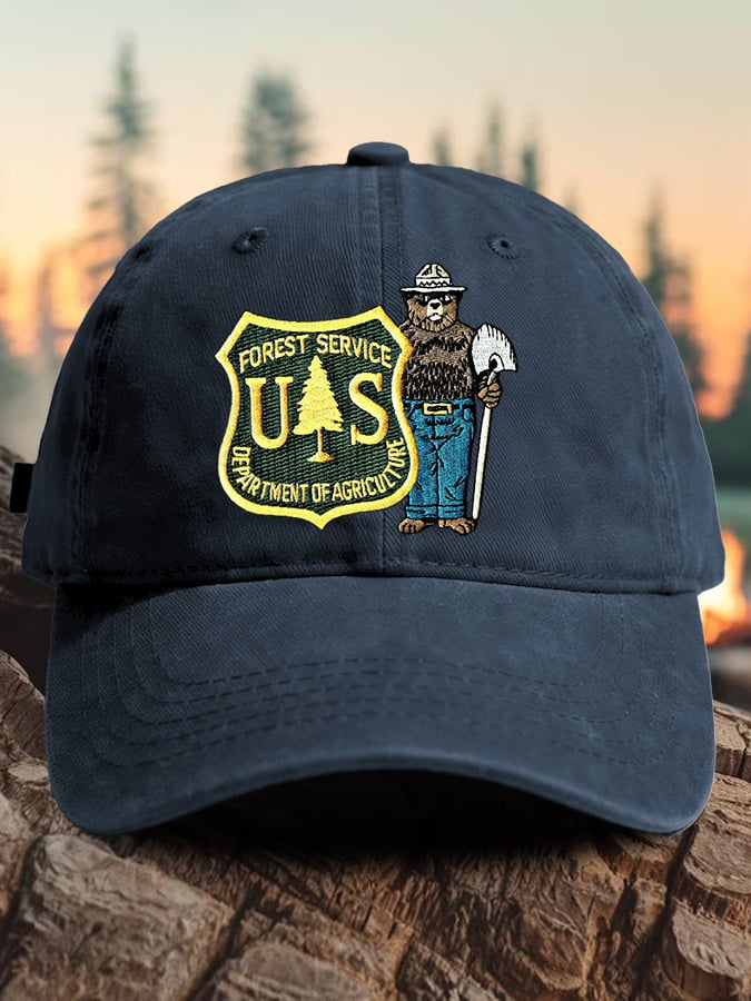 Retro Save The Forest Service Print Baseball Cap