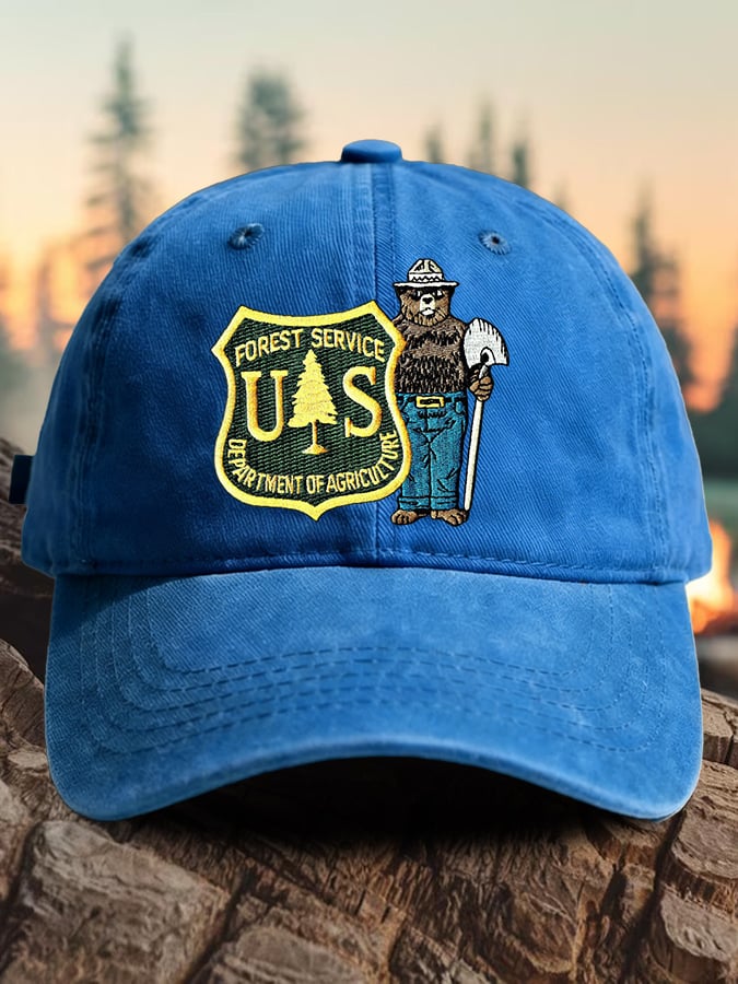 Retro Save The Forest Service Print Baseball Cap
