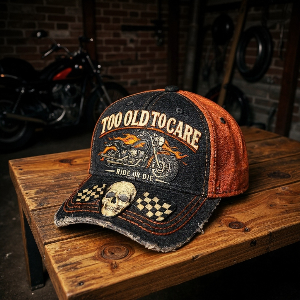 🏆Flash Sale 60% OFF - ❤️Too Old to Care Motorcycle Cap🎁
