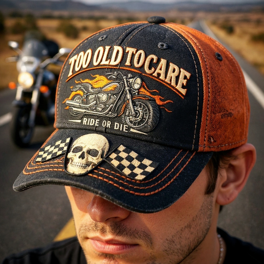 🏆Flash Sale 60% OFF - ❤️Too Old to Care Motorcycle Cap🎁
