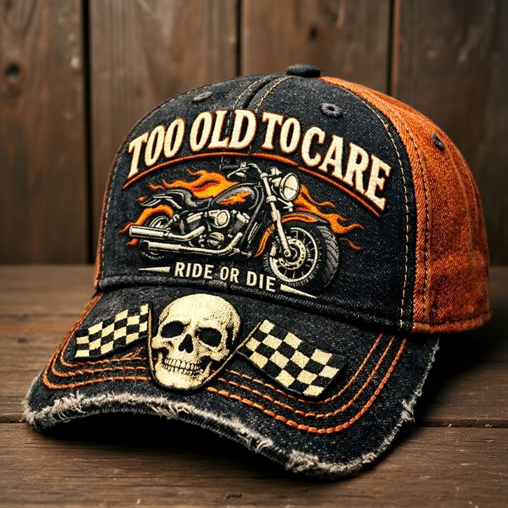 🏆Flash Sale 60% OFF - ❤️Too Old to Care Motorcycle Cap🎁