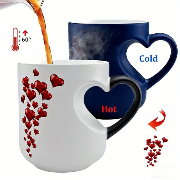 🔥Last Day 49% OFF💖Heart-Shaped Color Changing Magic Ceramic Mug