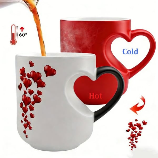 🔥Last Day 49% OFF💖Heart-Shaped Color Changing Magic Ceramic Mug