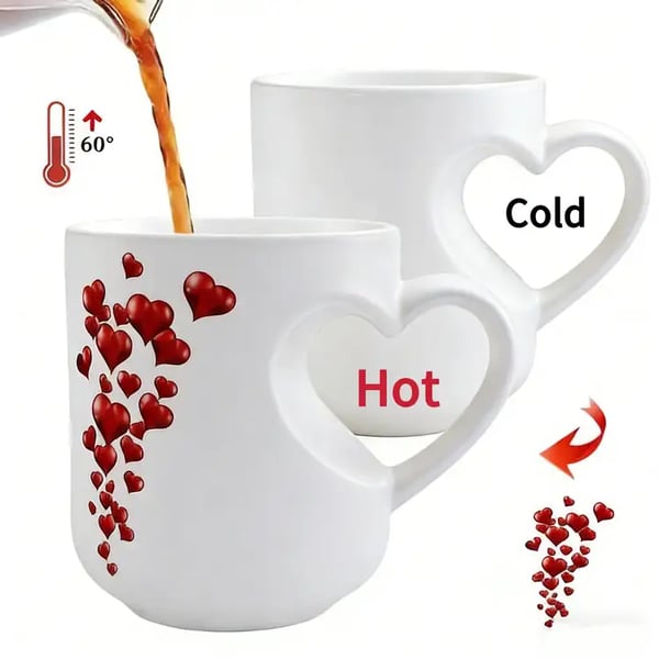 🔥Last Day 49% OFF💖Heart-Shaped Color Changing Magic Ceramic Mug