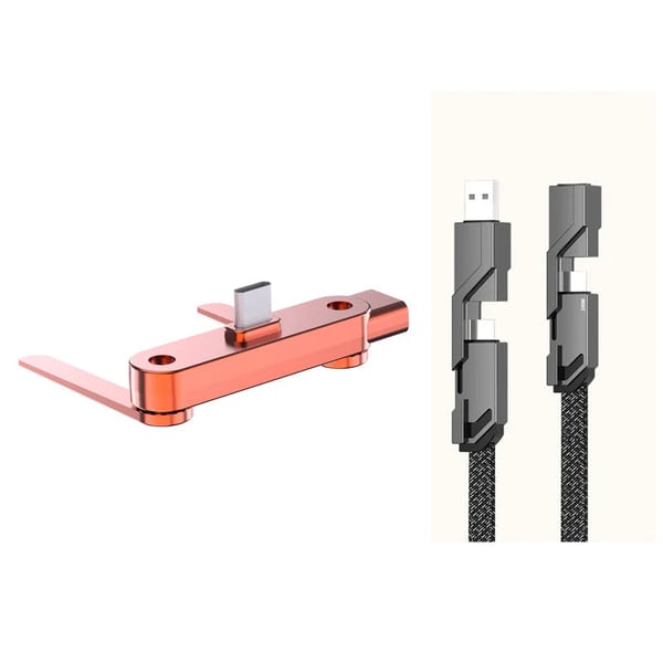 🔥Fast Charging Adapter with 360° Foldable Phone Stand🔥 - Orange / 🔥With Charging Cable / BUY 1