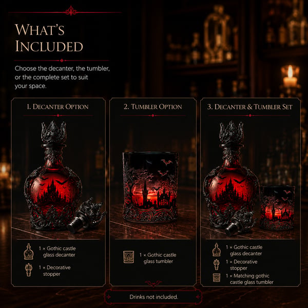 🔥Last Day 49% OFF - 🦇🍺Gothic Vampire Castle Whisky Decanter & Tumbler(📦Buy 2 Free Shipping) - 🎁🍺Bottle + Glass Set(Save $10 & Free Shipping)