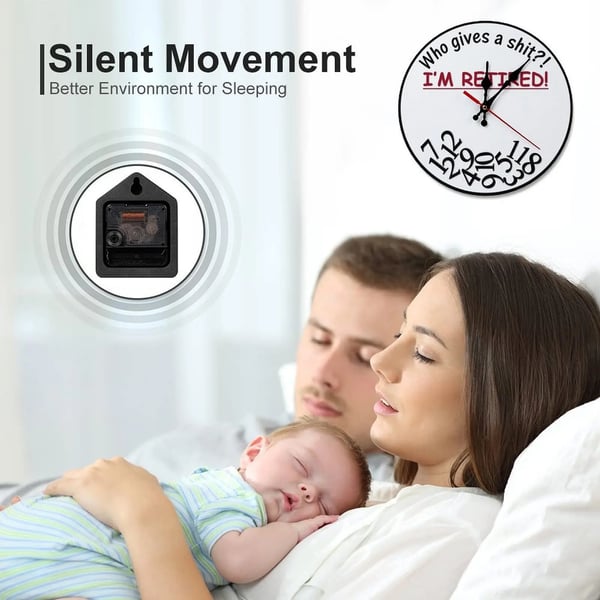Funny Sarcastic Retirement Wall Clock Who gives a shit?! I'M RETIRED