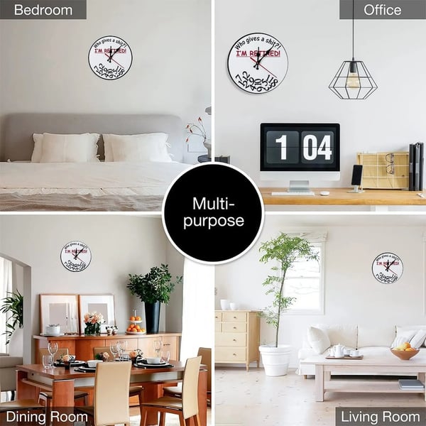 Funny Sarcastic Retirement Wall Clock Who gives a shit?! I'M RETIRED