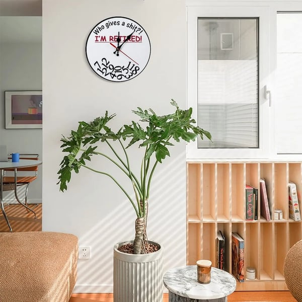 Funny Sarcastic Retirement Wall Clock Who gives a shit?! I'M RETIRED