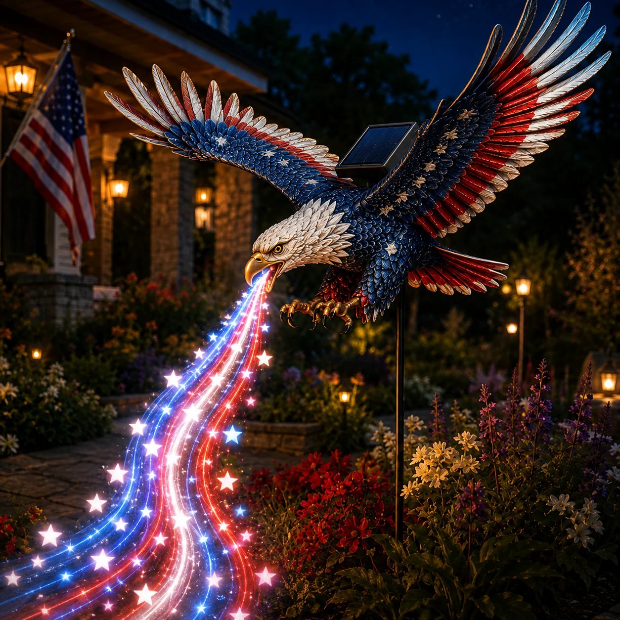 🔥Buy 2 Get 20% OFF🔥🦅 Anniversary Special – Eagle of Freedom Solar Garden Light