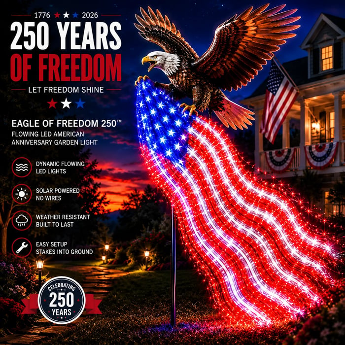 🔥Buy 2 Get 20% OFF🔥🦅 Anniversary Special – Eagle of Freedom Solar Garden Light