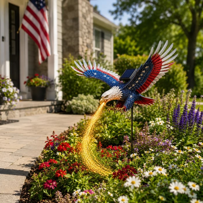 🔥Buy 2 Get 20% OFF🔥🦅 Anniversary Special – Eagle of Freedom Solar Garden Light