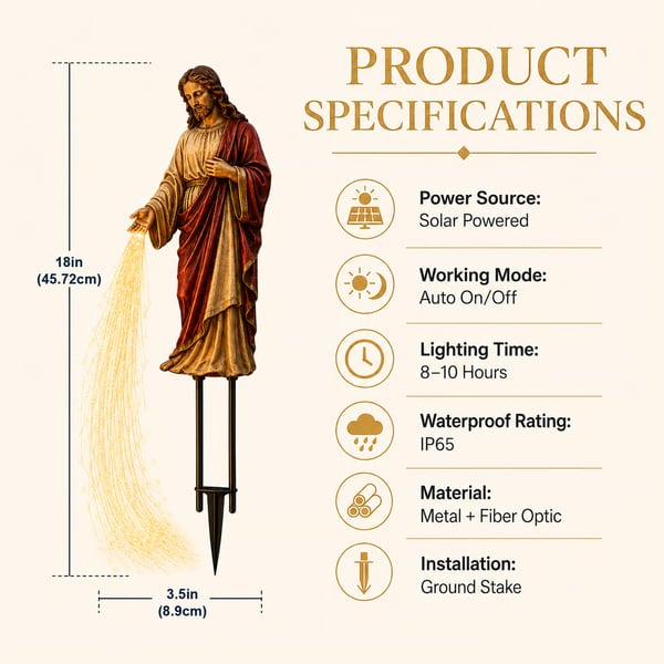 ✝️ Solar Jesus Fiber Optic Garden Light ✨ | Faith-Inspired Outdoor Decor(🔥Same as in the video)