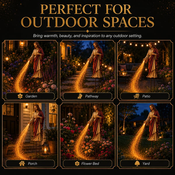 ✝️ Solar Jesus Fiber Optic Garden Light ✨ | Faith-Inspired Outdoor Decor(🔥Same as in the video)