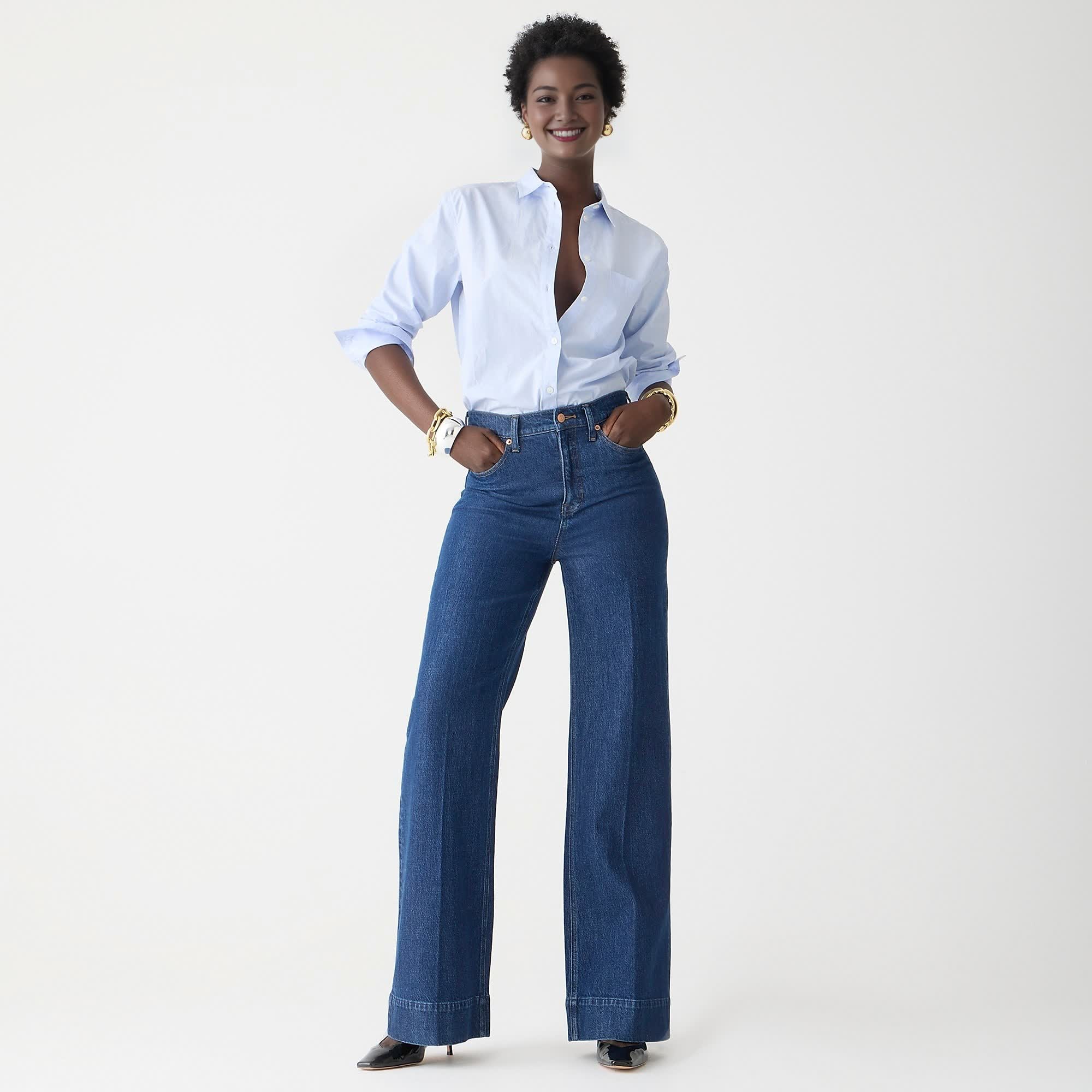 Wide Leg Denim Trouser (Buy 2 Free Shipping)