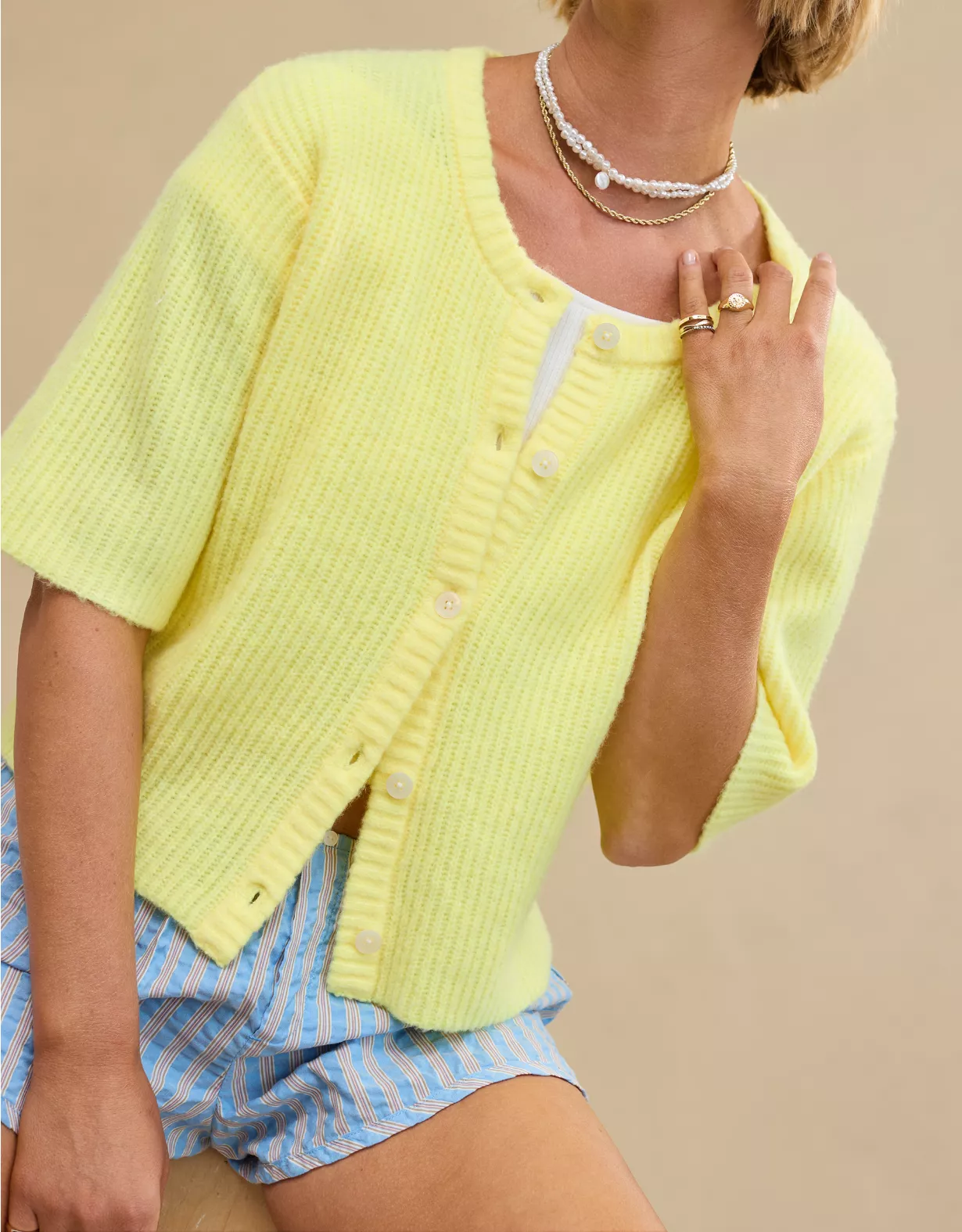 Unreal Short Sleeve Cardigan (Buy 2 Free Shipping)