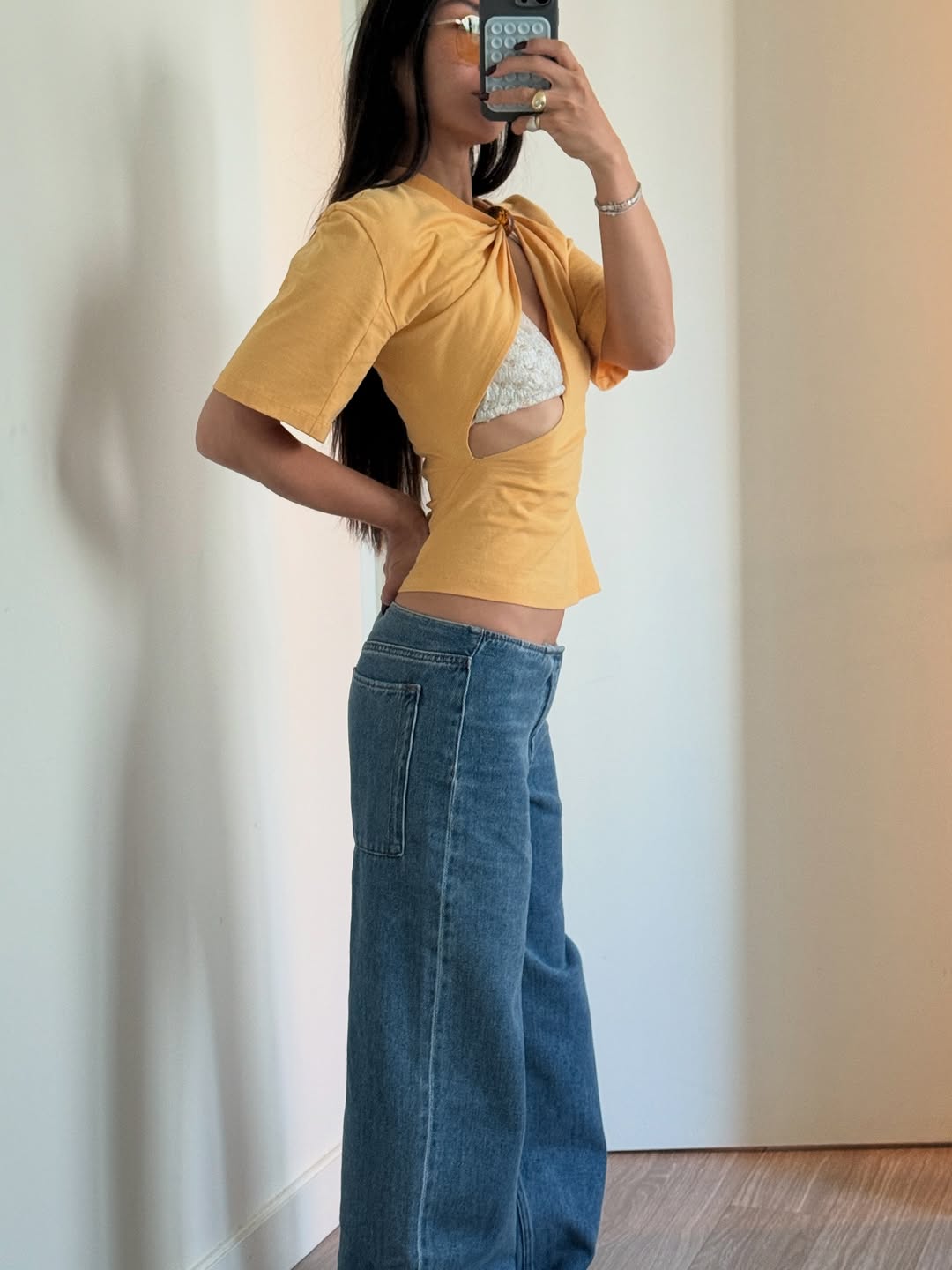 Low Rise Drawstring Hem Sporty Jeans (Buy 2 Free Shipping)