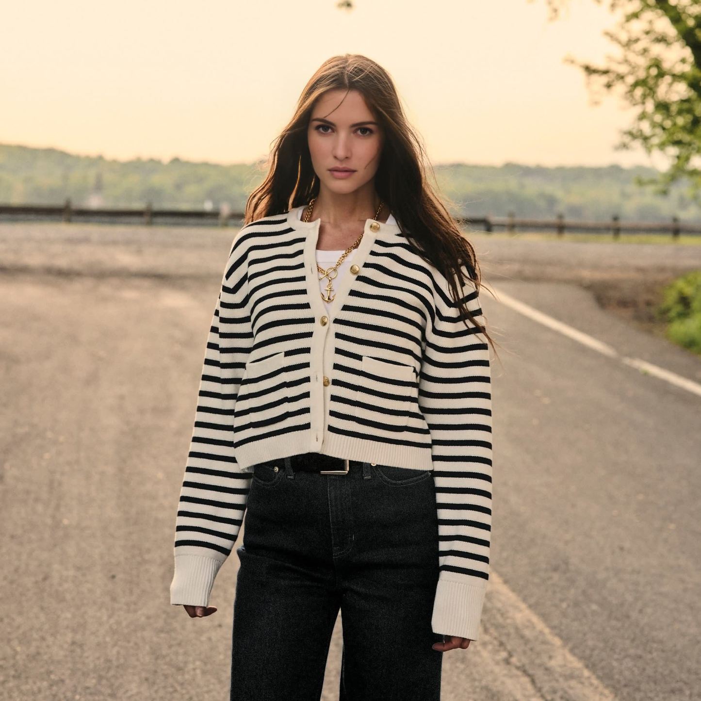 New Relaxed Emilie Stripe Cardigan (Buy 2 Free Shipping)