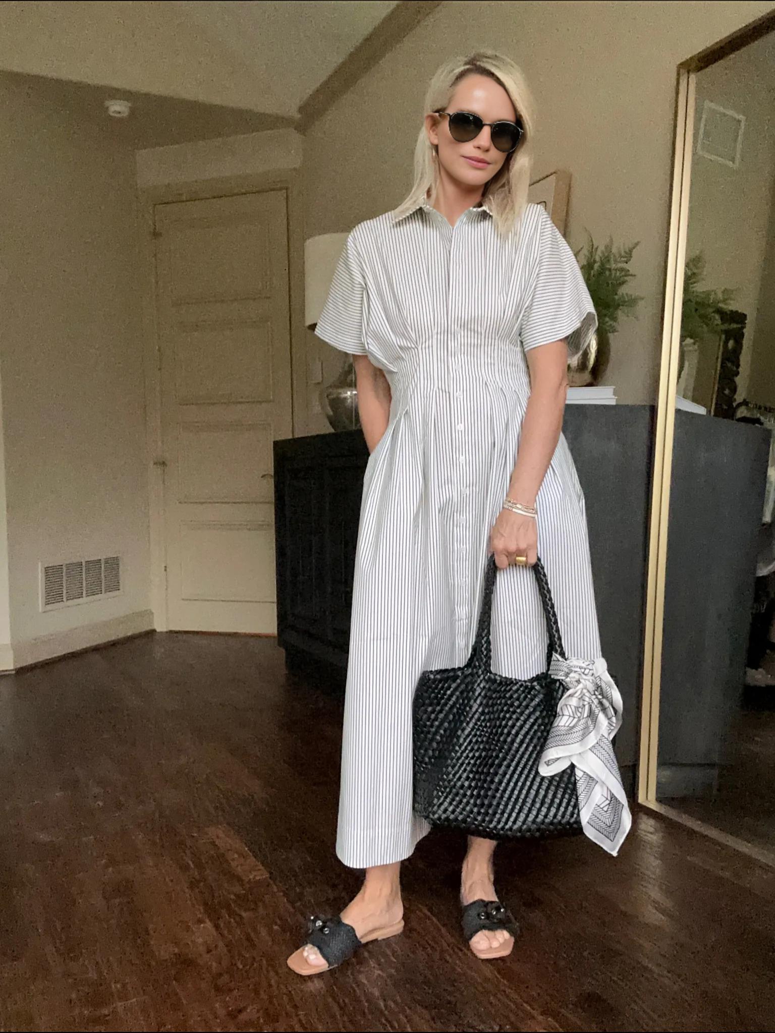 Striped Button Shirt Dress (Buy 2 Free Shipping)