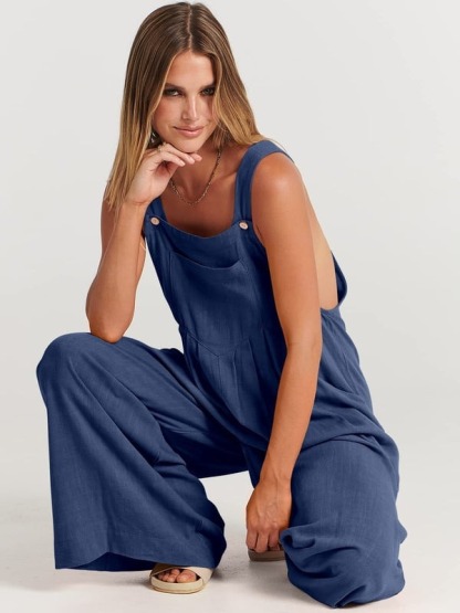 2024 Plus Size Oversize Wide Leg Overalls Jumpsuit