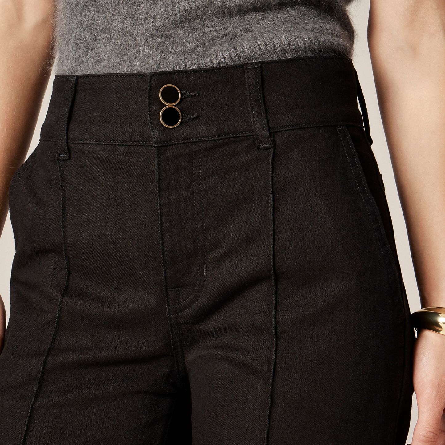 Stacked Buttons Trouser Jean