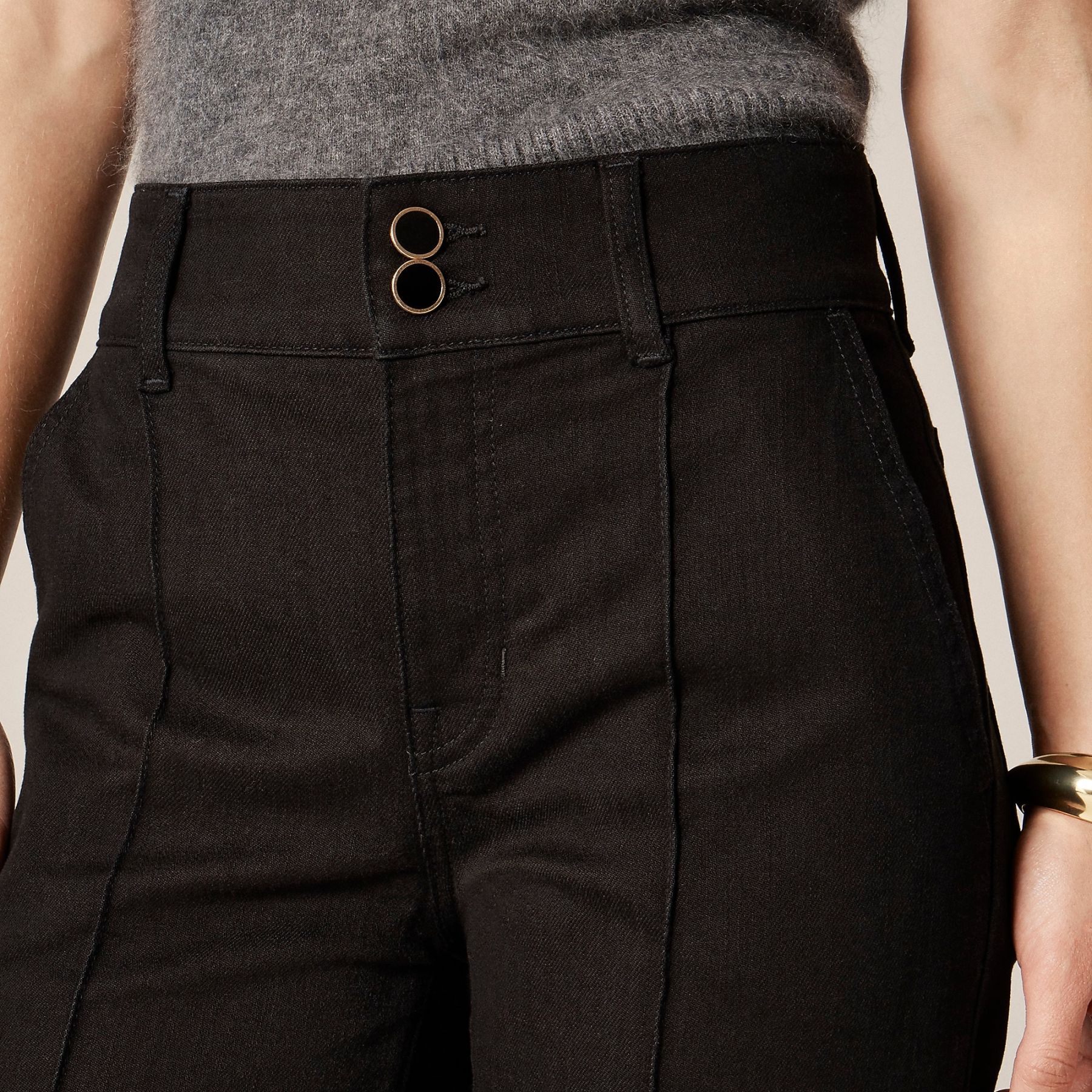 Stacked Buttons Trouser Jean