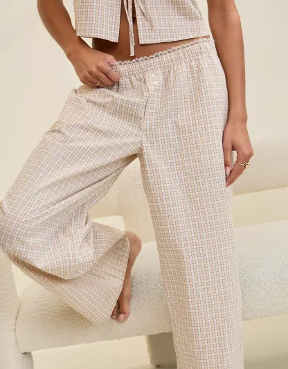 Off-Duty Wide Leg Poplin Trouser PJ(Buy 2 Free Shipping)