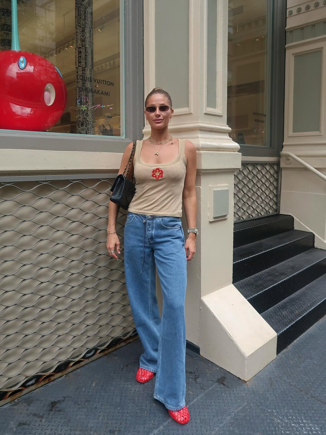 Low Rise Adjustable Wide Leg Jeans 