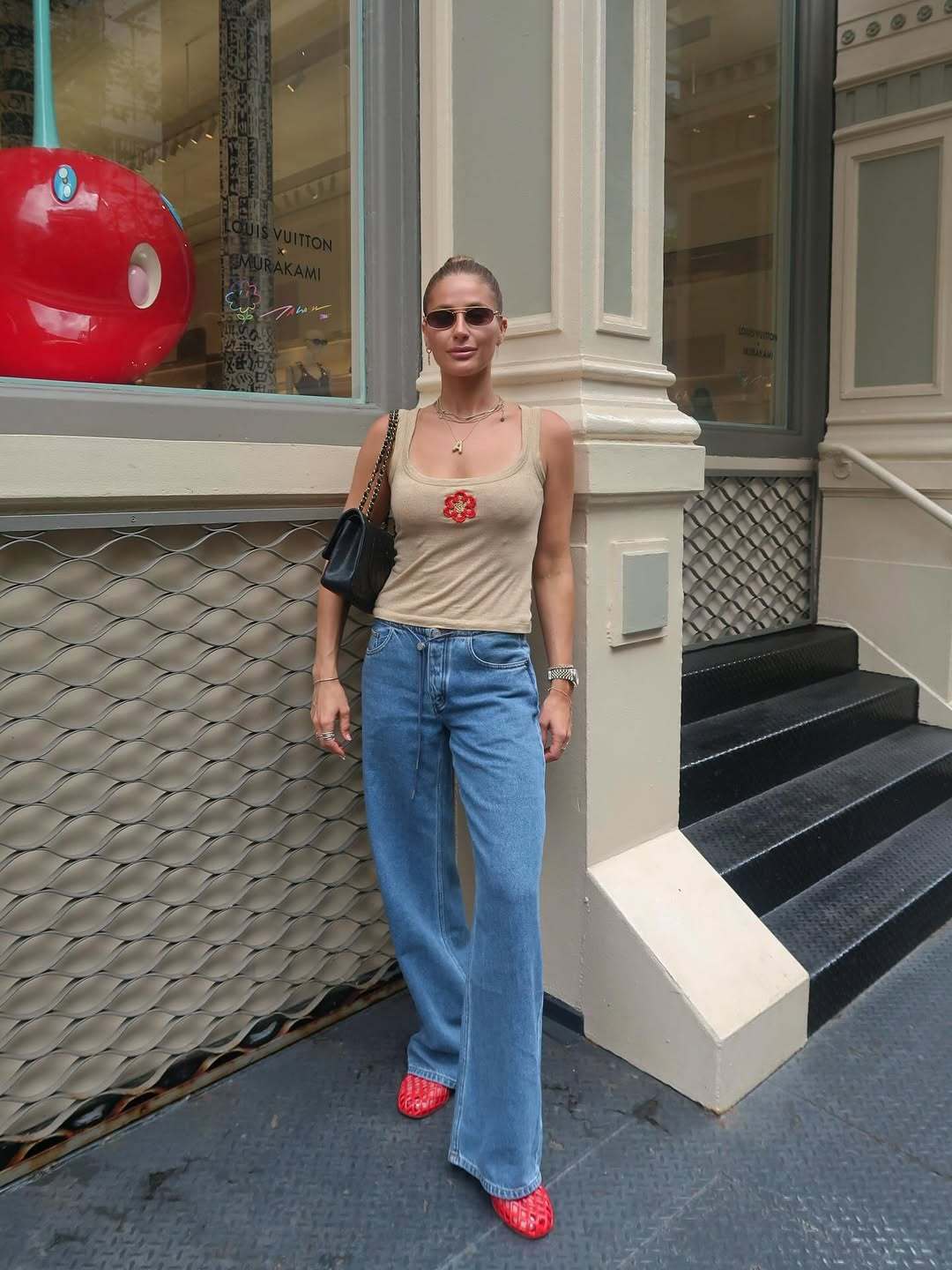 Low Rise Adjustable Wide Leg Jeans 