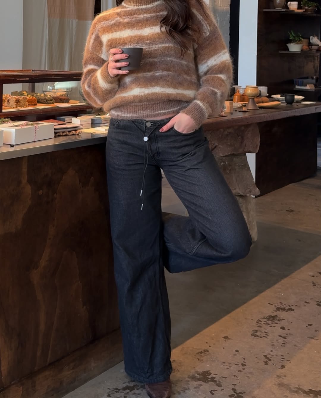 Low Rise Adjustable Wide Leg Jeans 