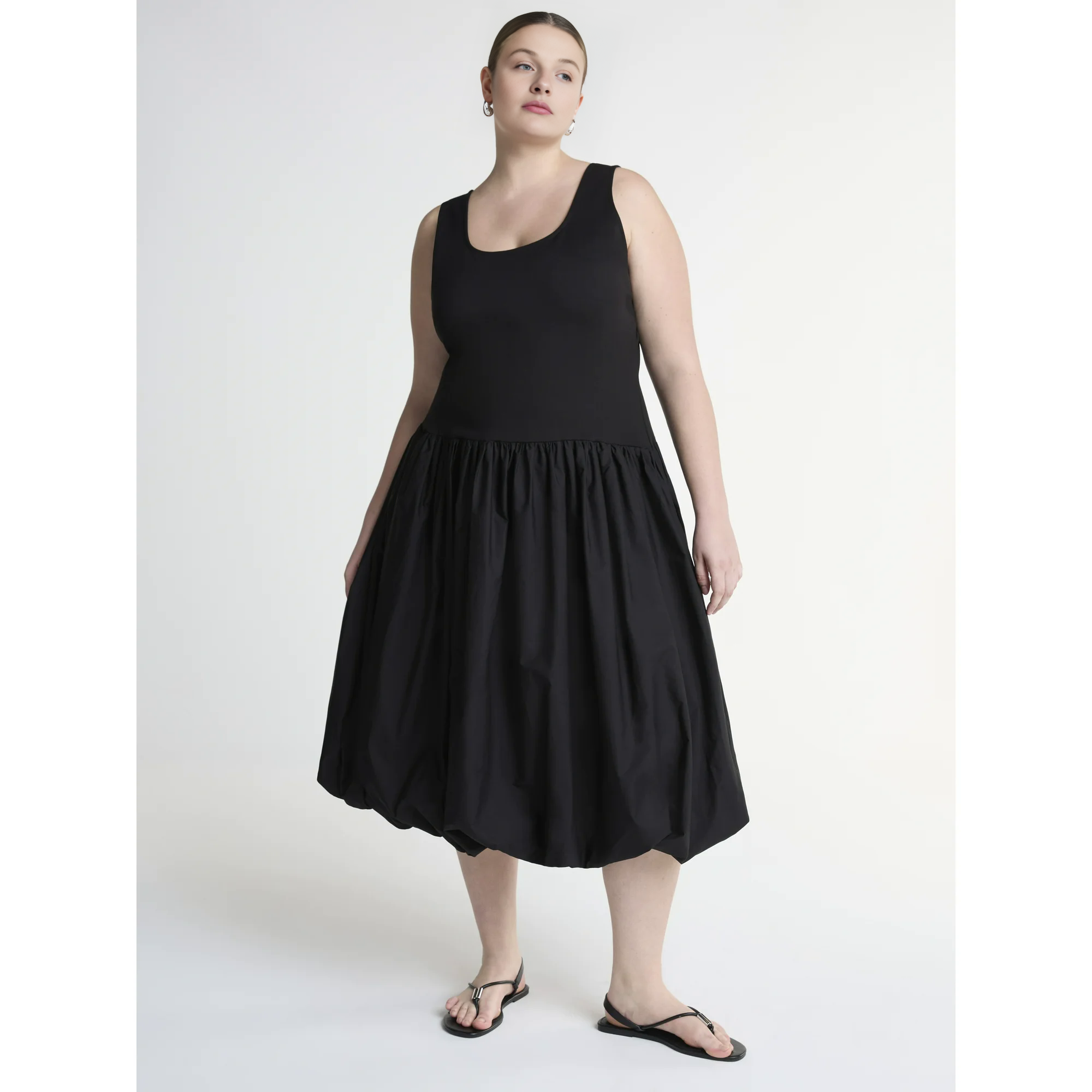 Plus Bubble Hem Midi Dress