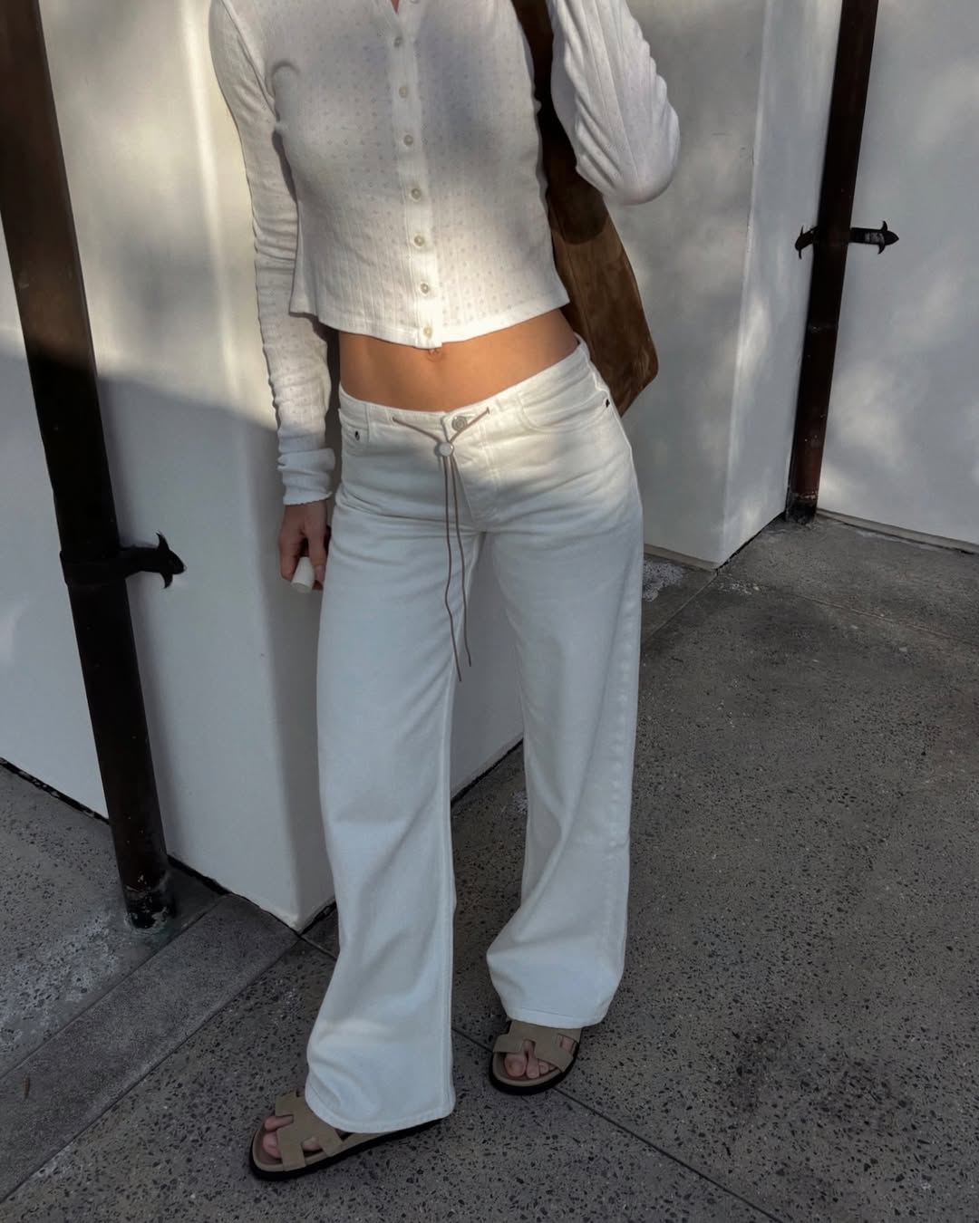 Low Rise Adjustable Wide Leg Jeans 