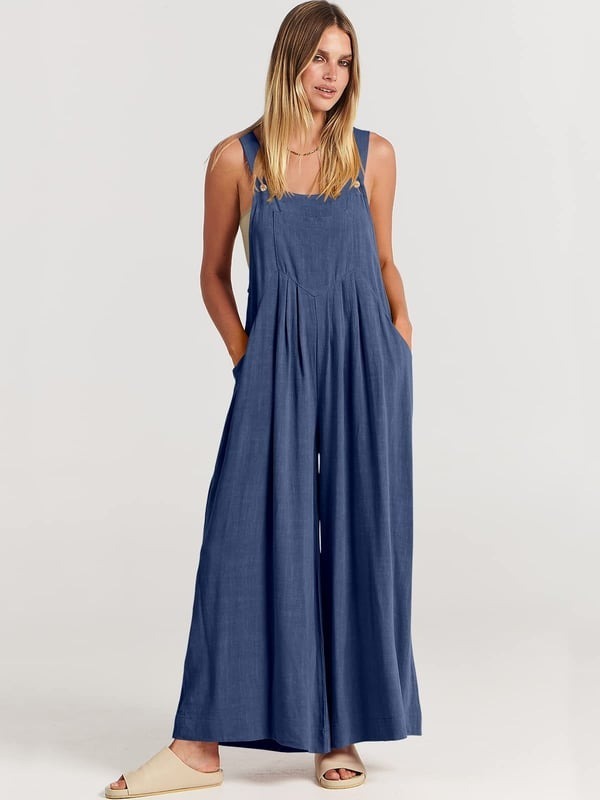 2024 Plus Size Oversize Wide Leg Overalls Jumpsuit