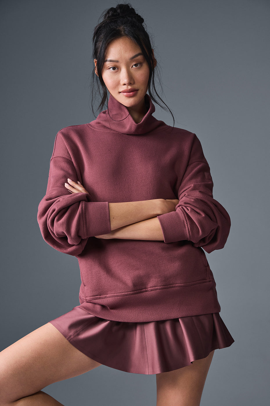Hazy Mock Neck Pullover(Buy 2 Free Shipping)