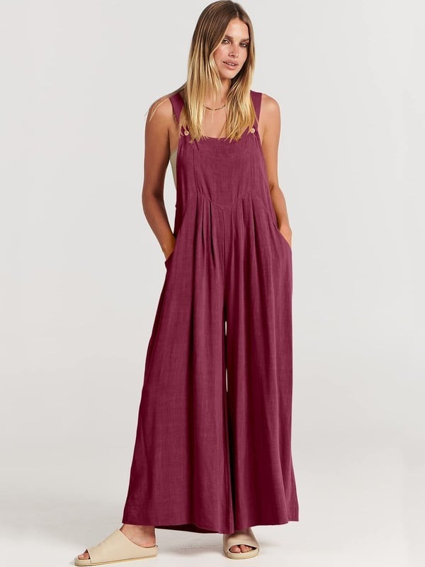 2024 Plus Size Oversize Wide Leg Overalls Jumpsuit