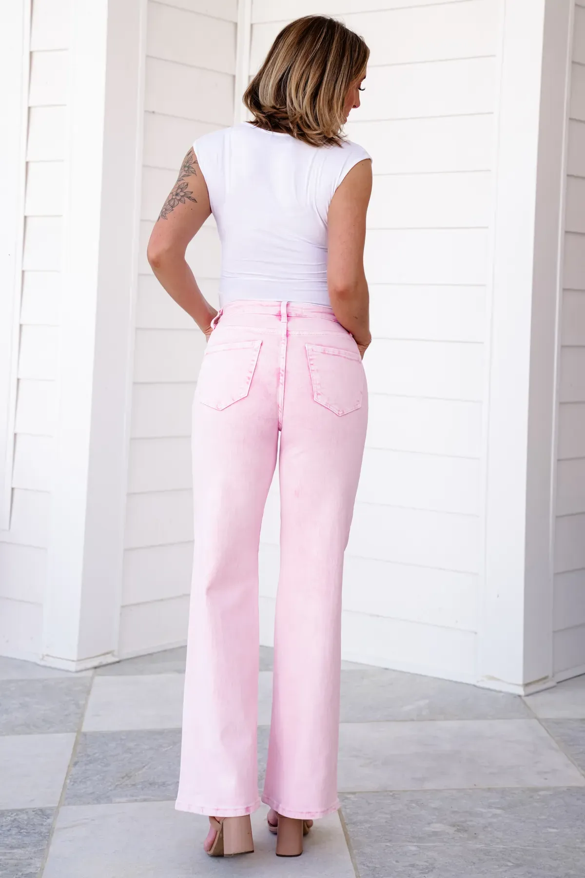 High Rise Tummy Control Wide Leg Jeans