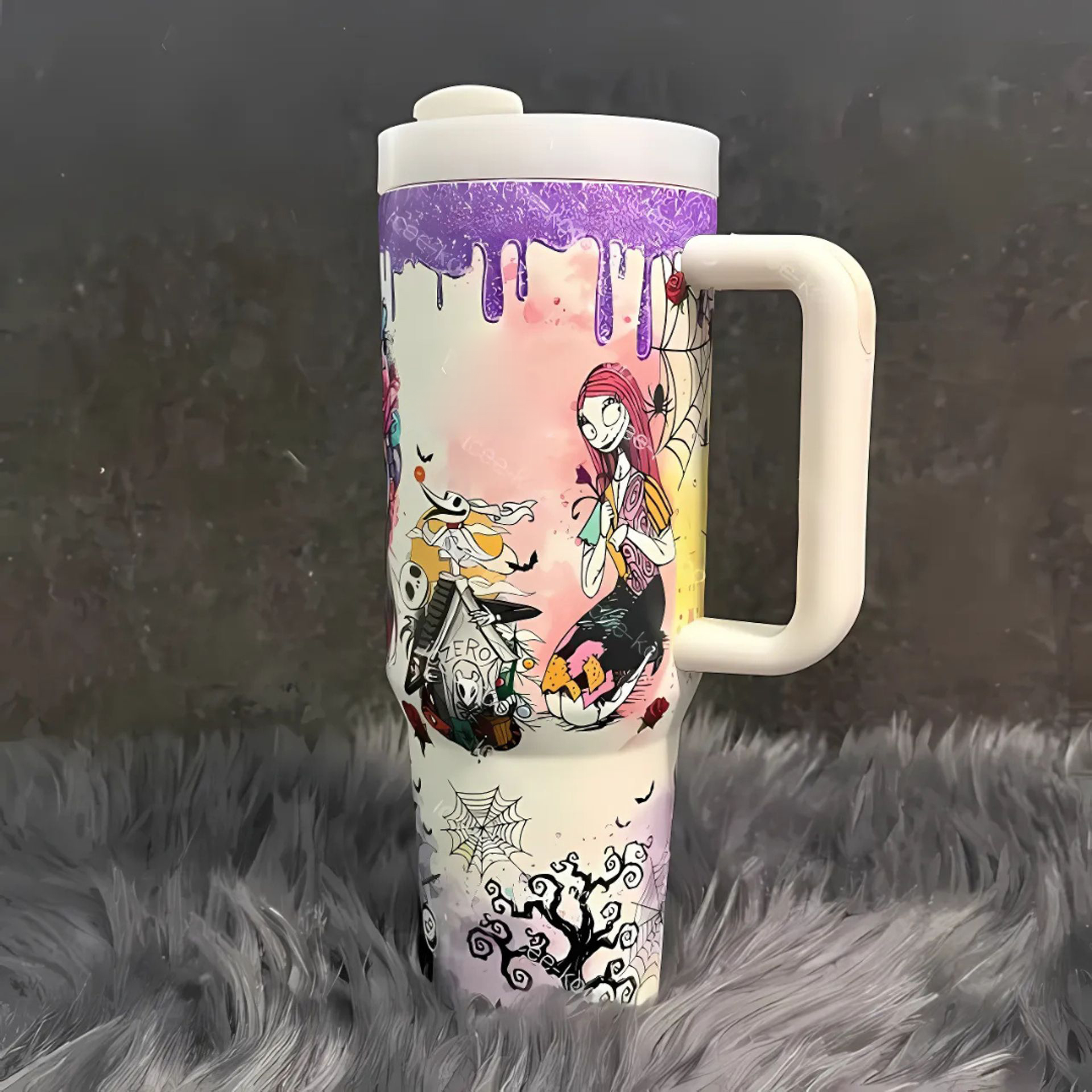 💥 2025 MEGA SALE OFF ️🔥Glow-in-the-dark Sally x Jack Skellington 40oz Tumbler