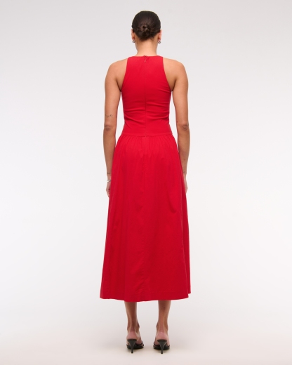 Drop-Waist Midi Dress