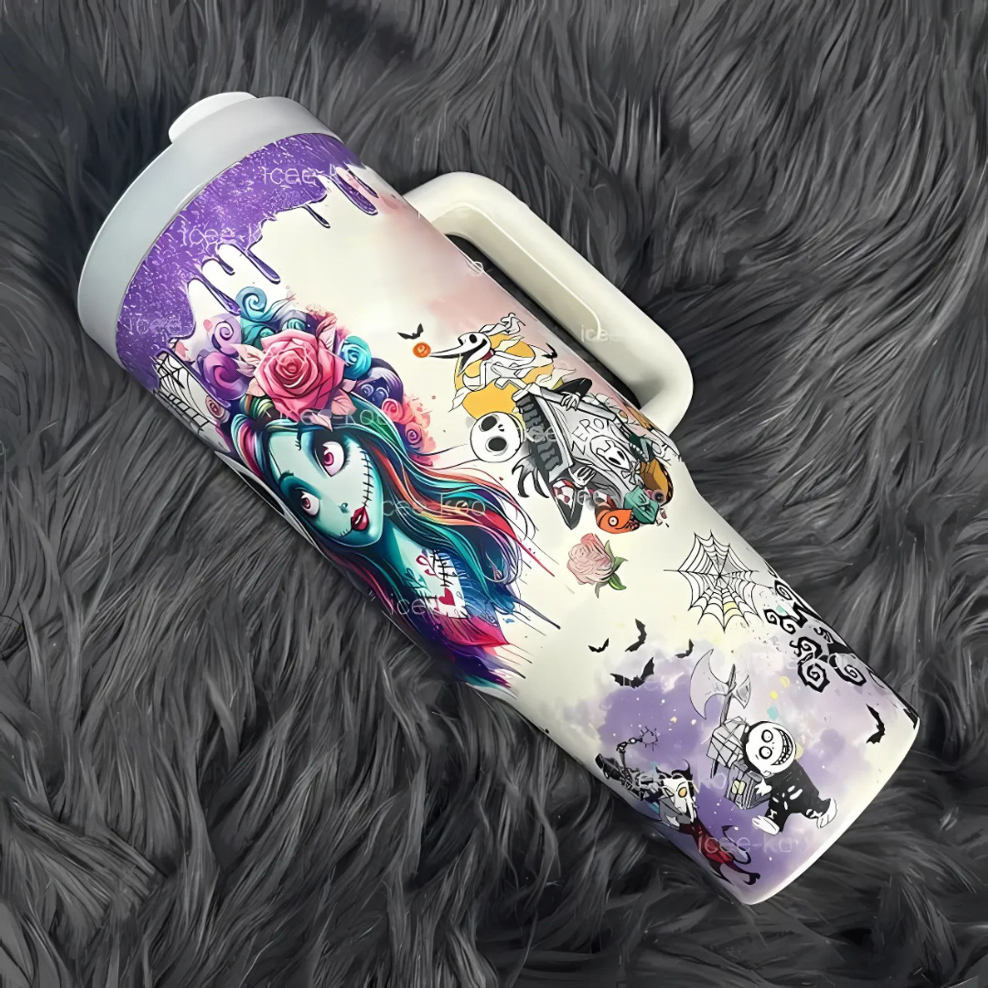 💥 2025 MEGA SALE OFF ️🔥Glow-in-the-dark Sally x Jack Skellington 40oz Tumbler