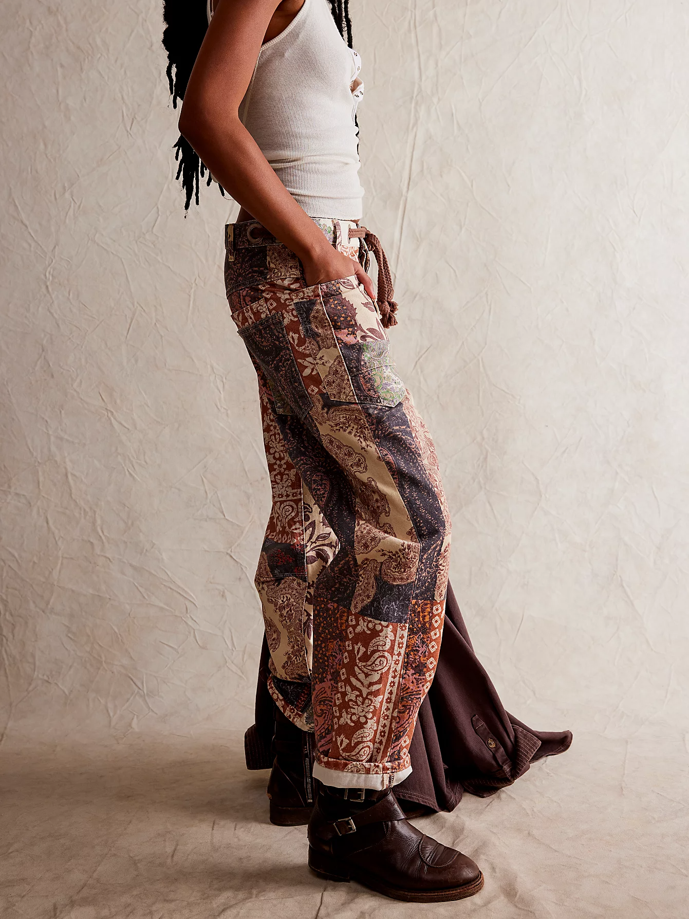 Moxie Printed Low-Slung Barrel Jeans (BUY 2 FREE SHIPPING)