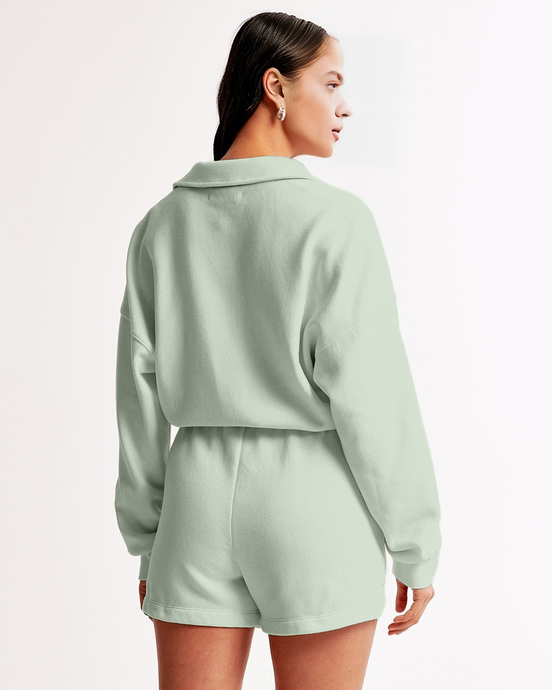 Long-Sleeve Polo Fleece Romper(BUY MORE SAVE MORE)