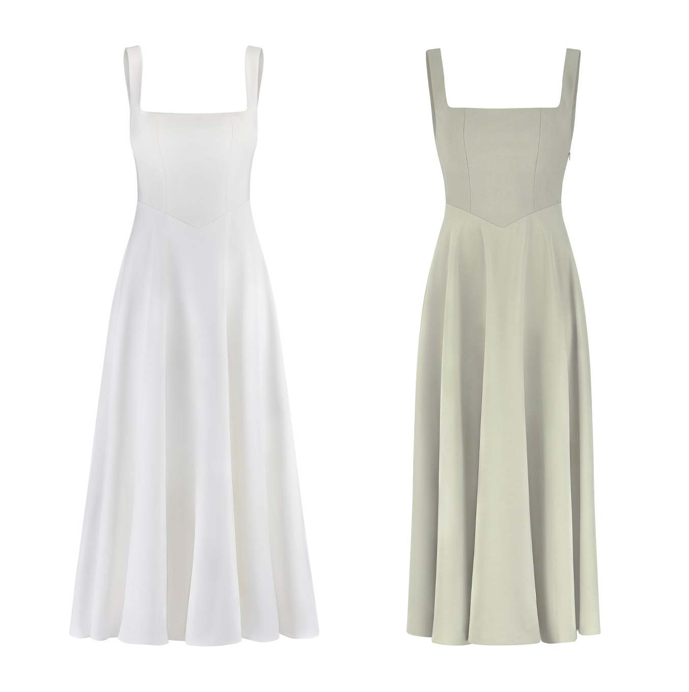 Muse Low Waist Square Neck Midi Dress(BUY 2 FREE SHIPPING)