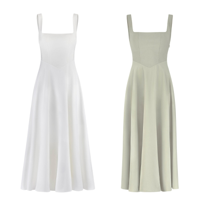 Muse Low Waist Square Neck Midi Dress(BUY 2 FREE SHIPPING)