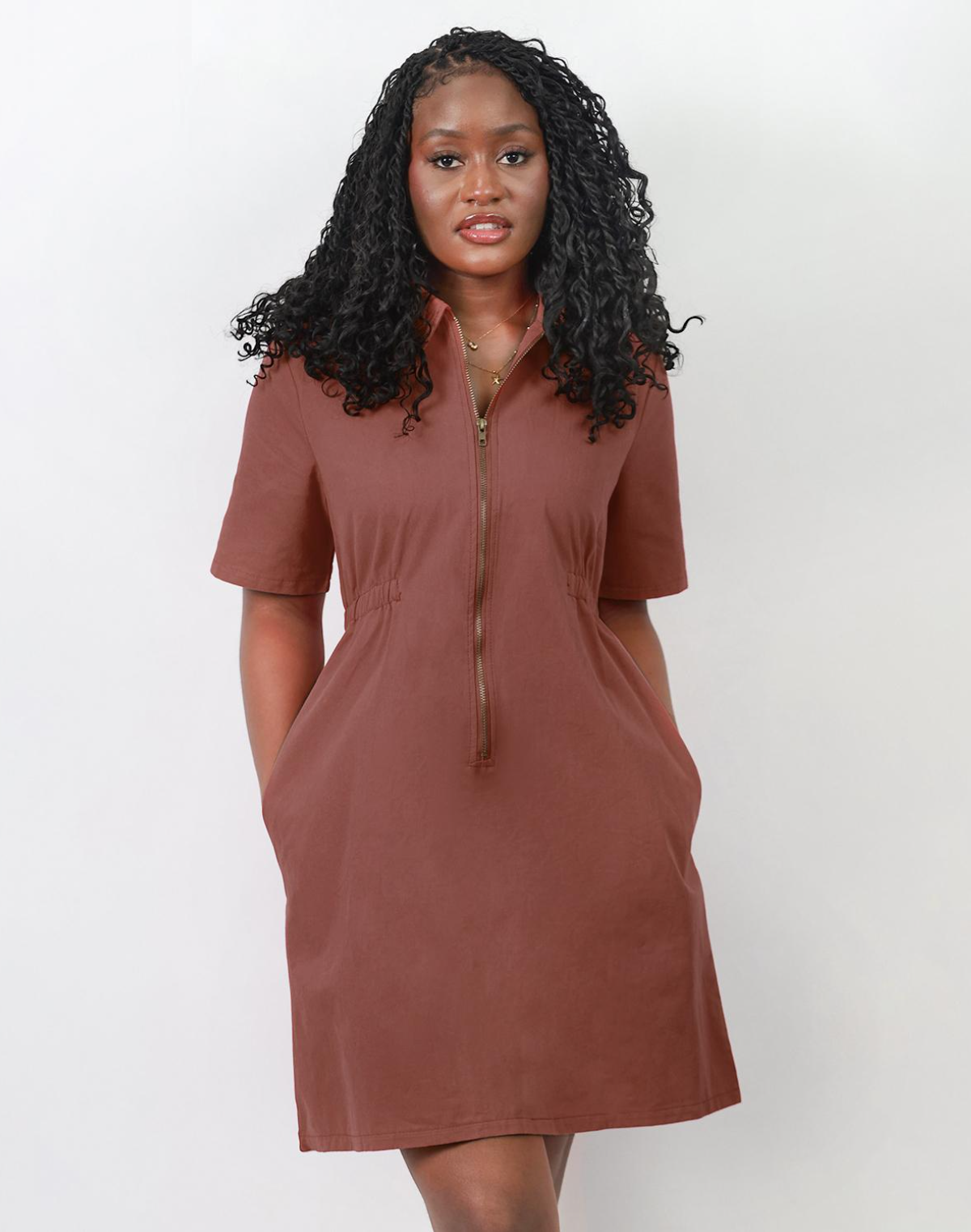 Utility Cinched Zip Dress (Buy 2 Free Shipping)
