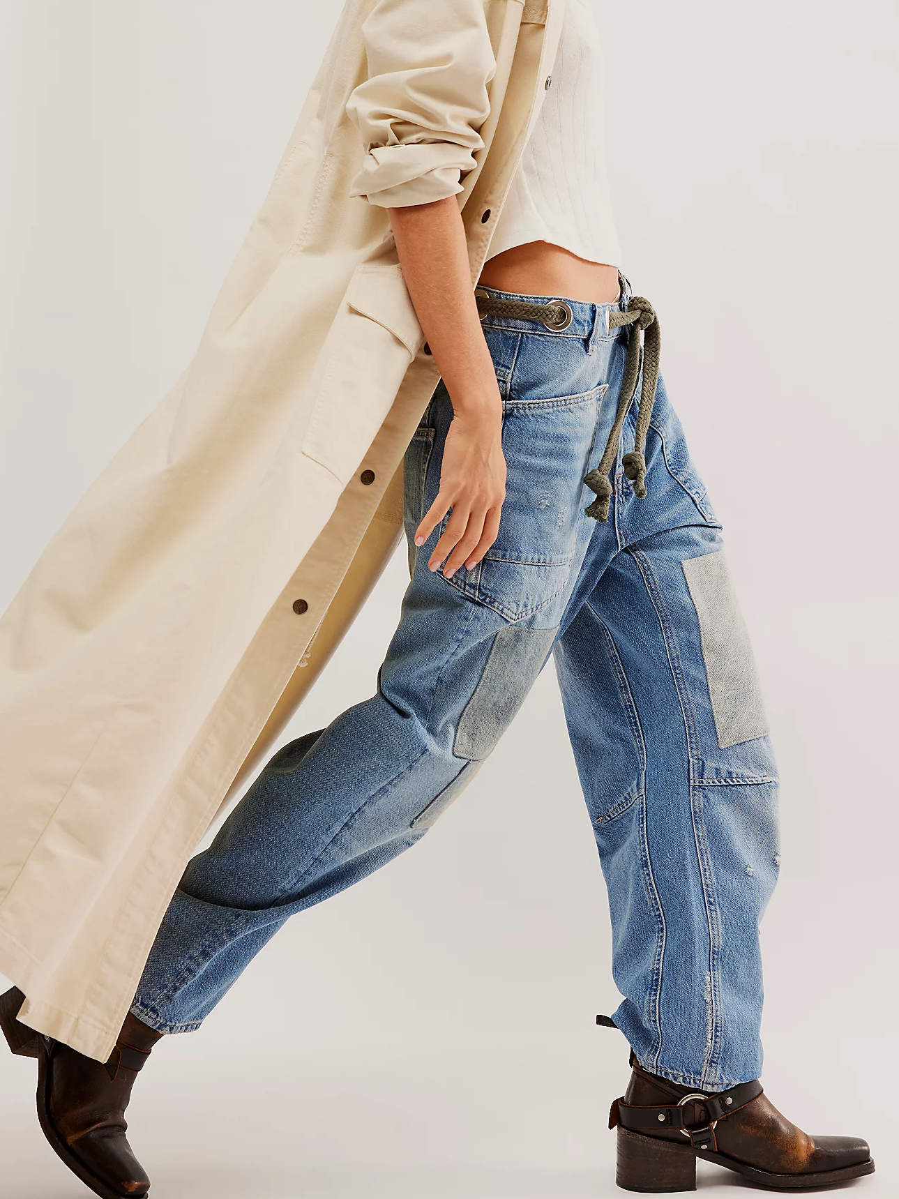 Moxie Printed Low-Slung Barrel Jeans (BUY 2 FREE SHIPPING)